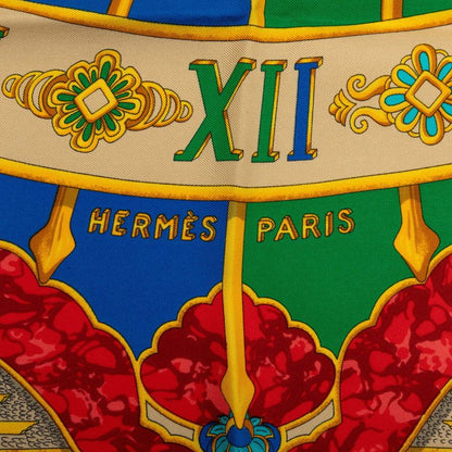 Hermes Carre 90 Carpe Diem Enjoy Your Day Scarf Large Format Red Multicolor Silk — view 7