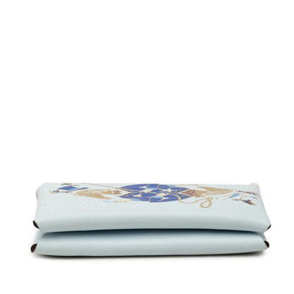 Hermes Calvi Ali Cyan Card Case Light Blue Veau Swift — view 3