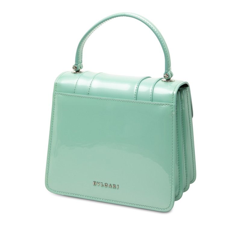 Bvlgari Serpenti Forever Chain Shoulder Bag 2-Way Aquamarine Patent — view 2