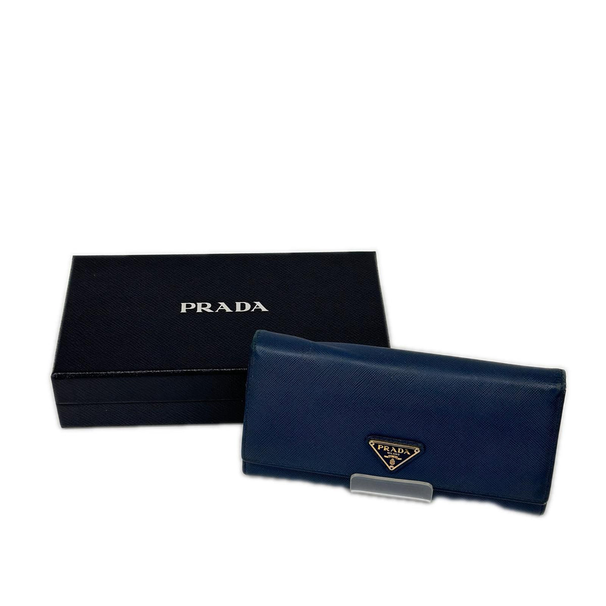 Prada Wallet Signs of Use Corner Blue