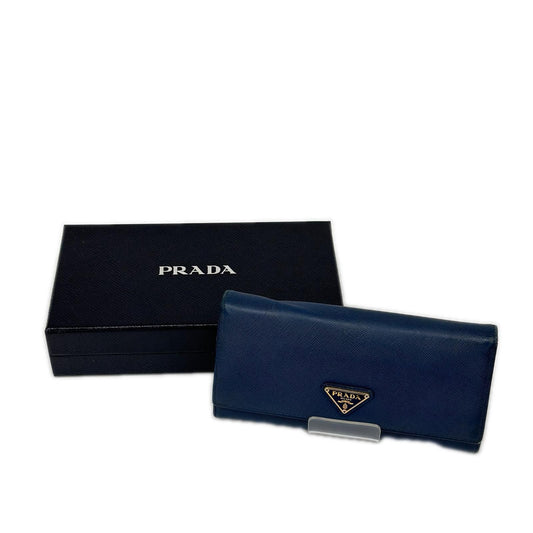 Prada Wallet Signs of Use Corner Blue