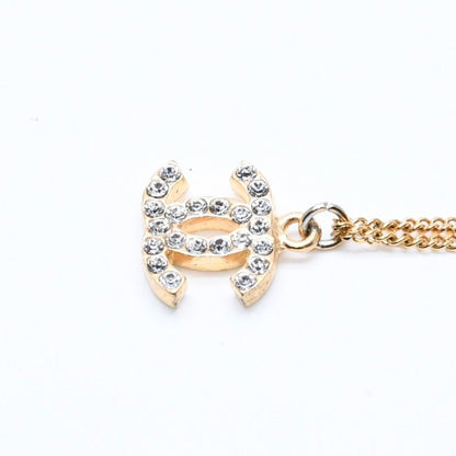 Chanel CC Logo Necklace 01A Stamp Metal Rhinestone 44.5 — view 6
