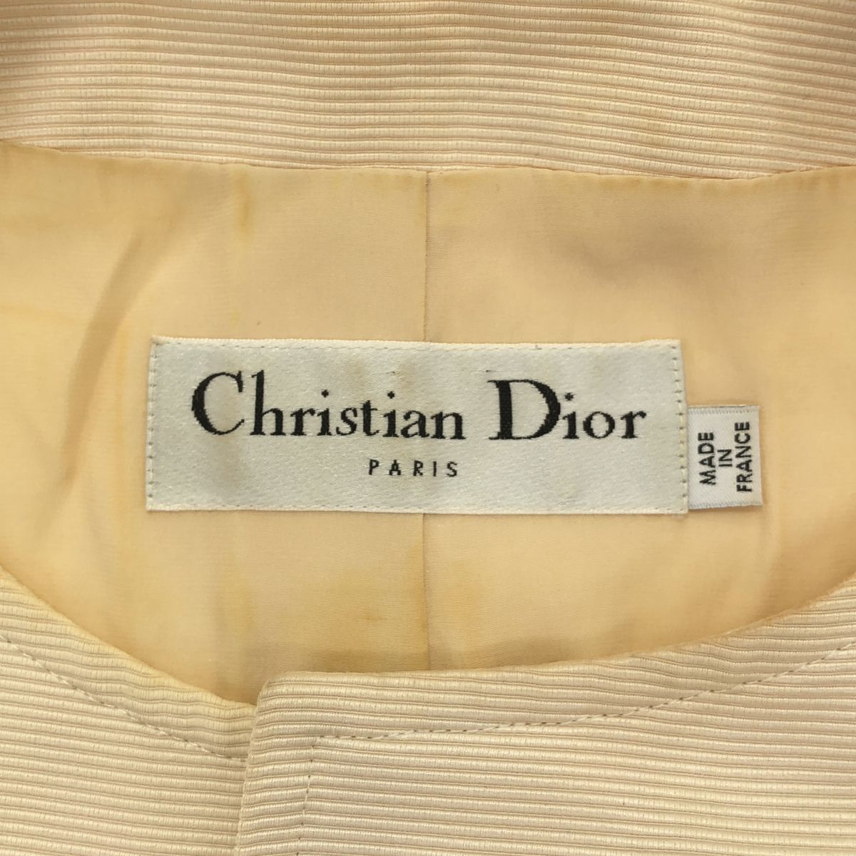 Dior by John Galliano Lace-up Collarless Jacket Ivory — view 3
