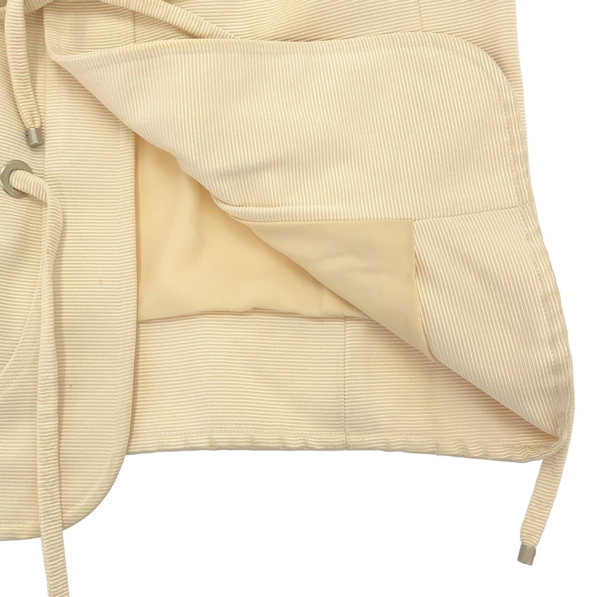 Dior by John Galliano Lace-up Collarless Jacket Ivory — view 6