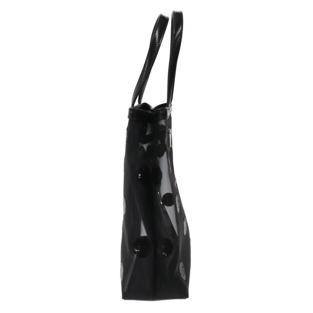 Prada Rete Ricamo Poi Sequin Dot Mesh Tote Bag Black — view 3