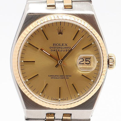 Rolex Datejust Date YG SS Champagne Dial Watch