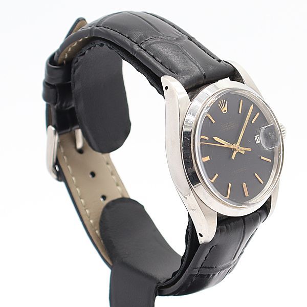Rolex Oyster Date Manual Wind Black Dial Watch — view 2