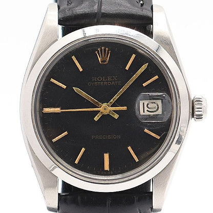 Rolex Oyster Date Manual Wind Black Dial Watch