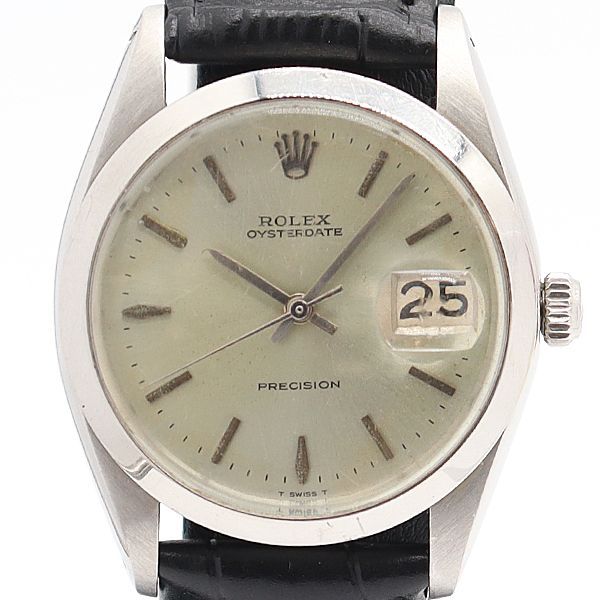 Rolex Oyster Date Manual Wind Silver Dial Watch