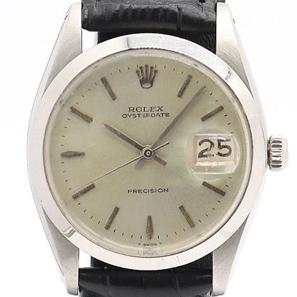 Rolex Oyster Date Manual Wind Silver Dial Watch