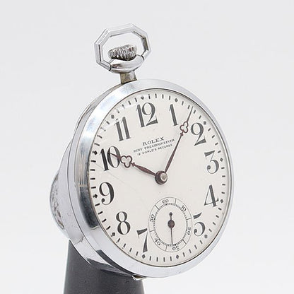 Rolex World Record Manual Wind Small Second White Dial Pocket Watch — view 2