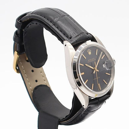 Rolex Oyster Date Manual Wind Black Dial Watch — view 2