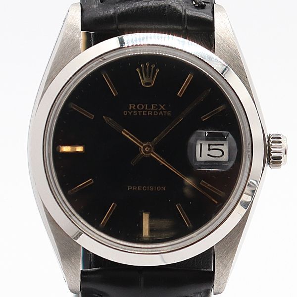 Rolex Oyster Date Manual Wind Black Dial Watch