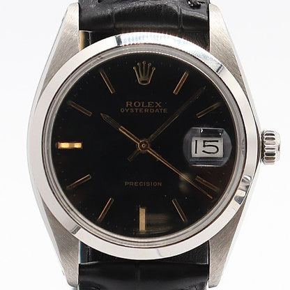 Rolex Oyster Date Manual Wind Black Dial Watch