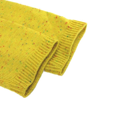 Saint Laurent Vintage Long Dress Knit Long Sleeve Nep Turtleneck Yellow MG M — view 5