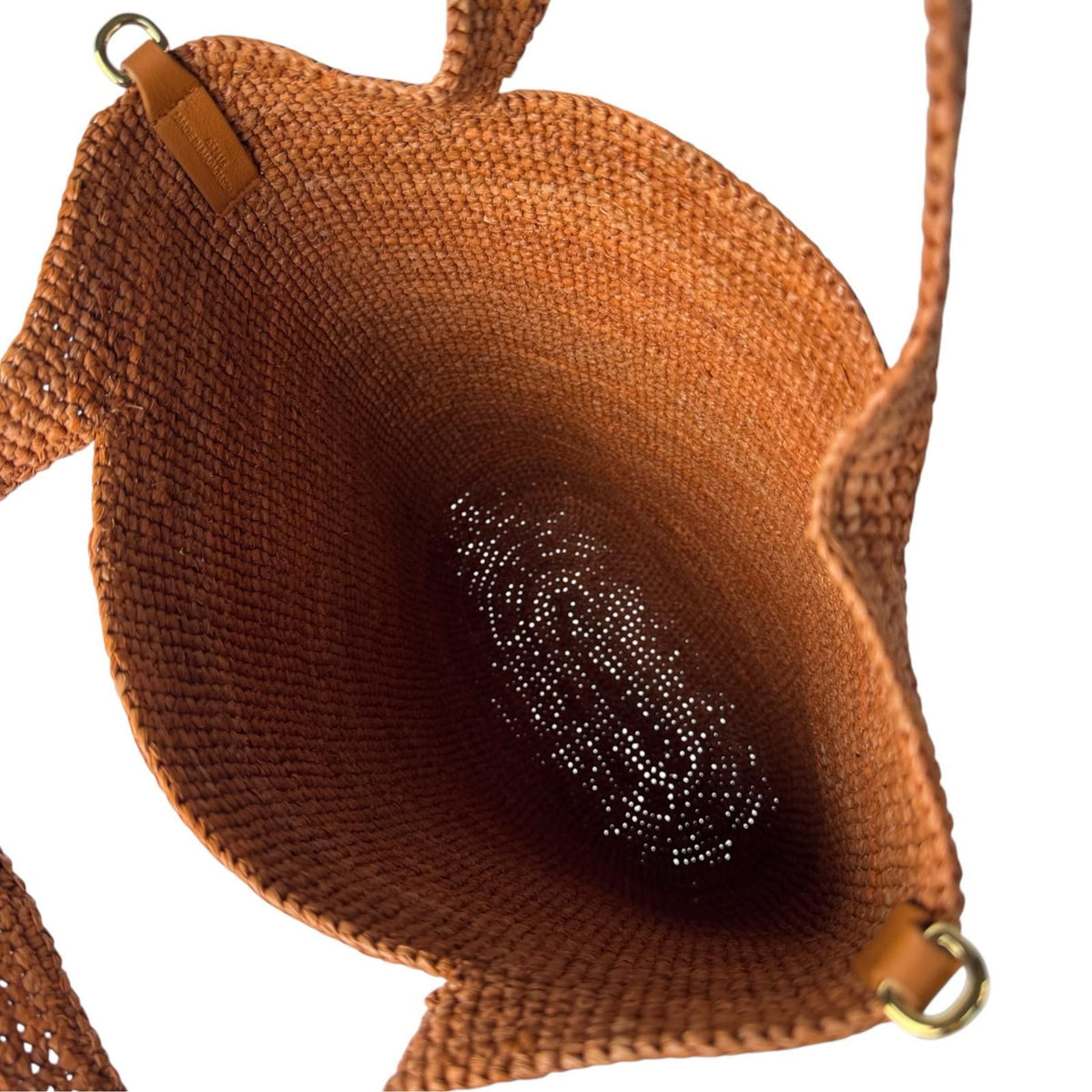 Loewe Slit Mini Raffia Leather 2-Way Tote Shoulder Bag — view 6