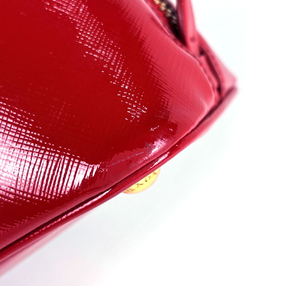 Prada Handbag Patent Saffiano Leather Rosso — view 3