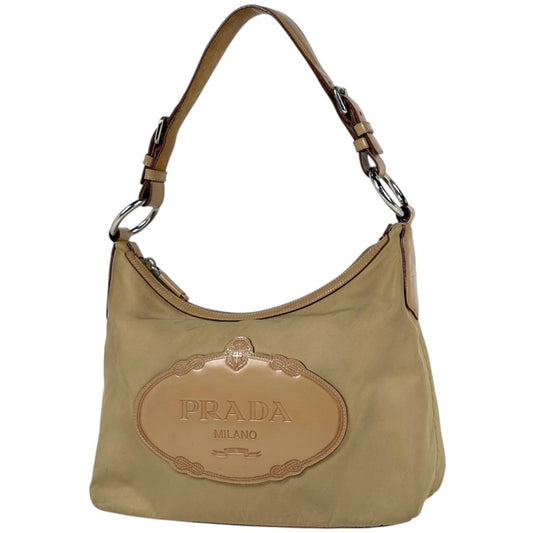Prada Shoulder Bag Nylon Beige