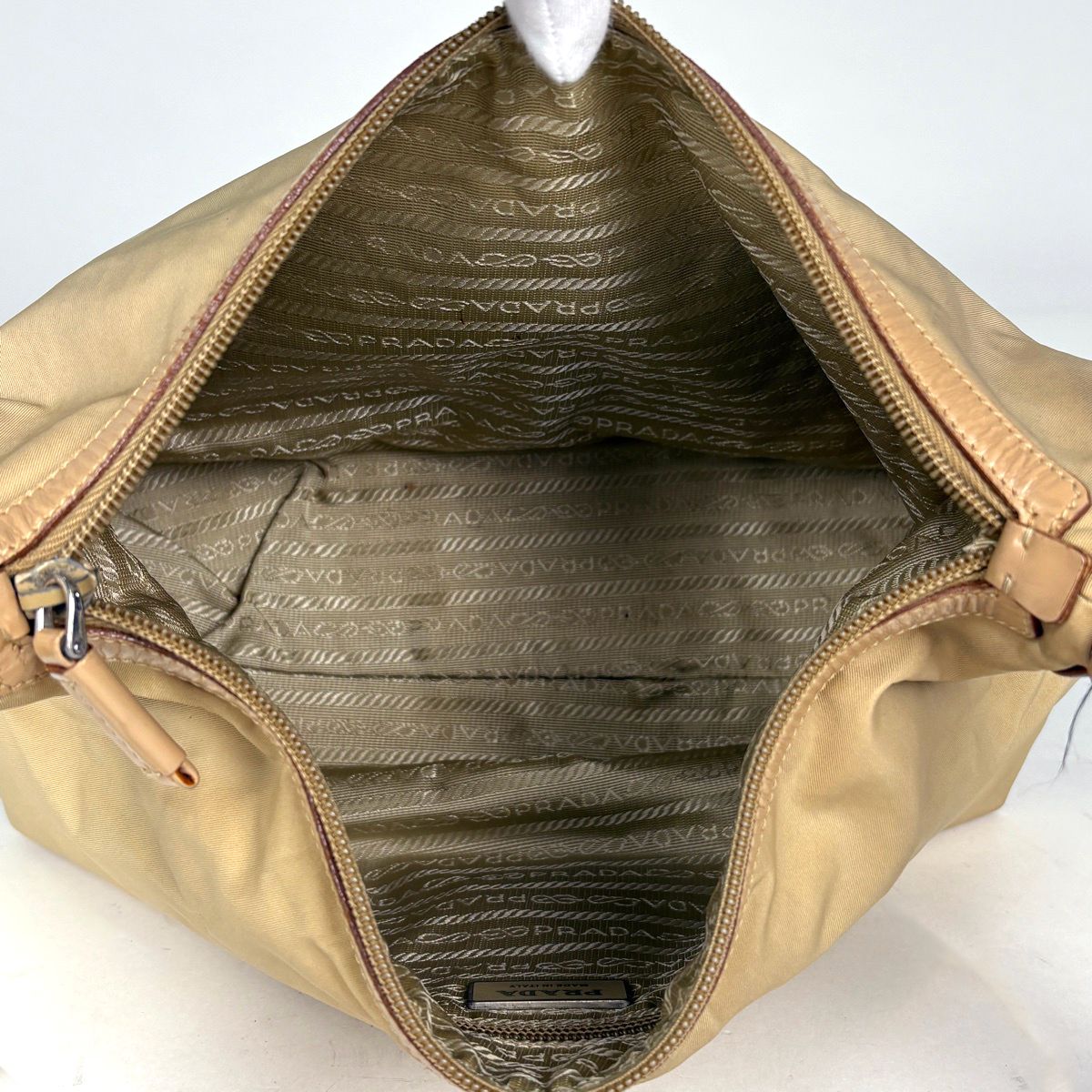 Prada Shoulder Bag Nylon Beige — view 7