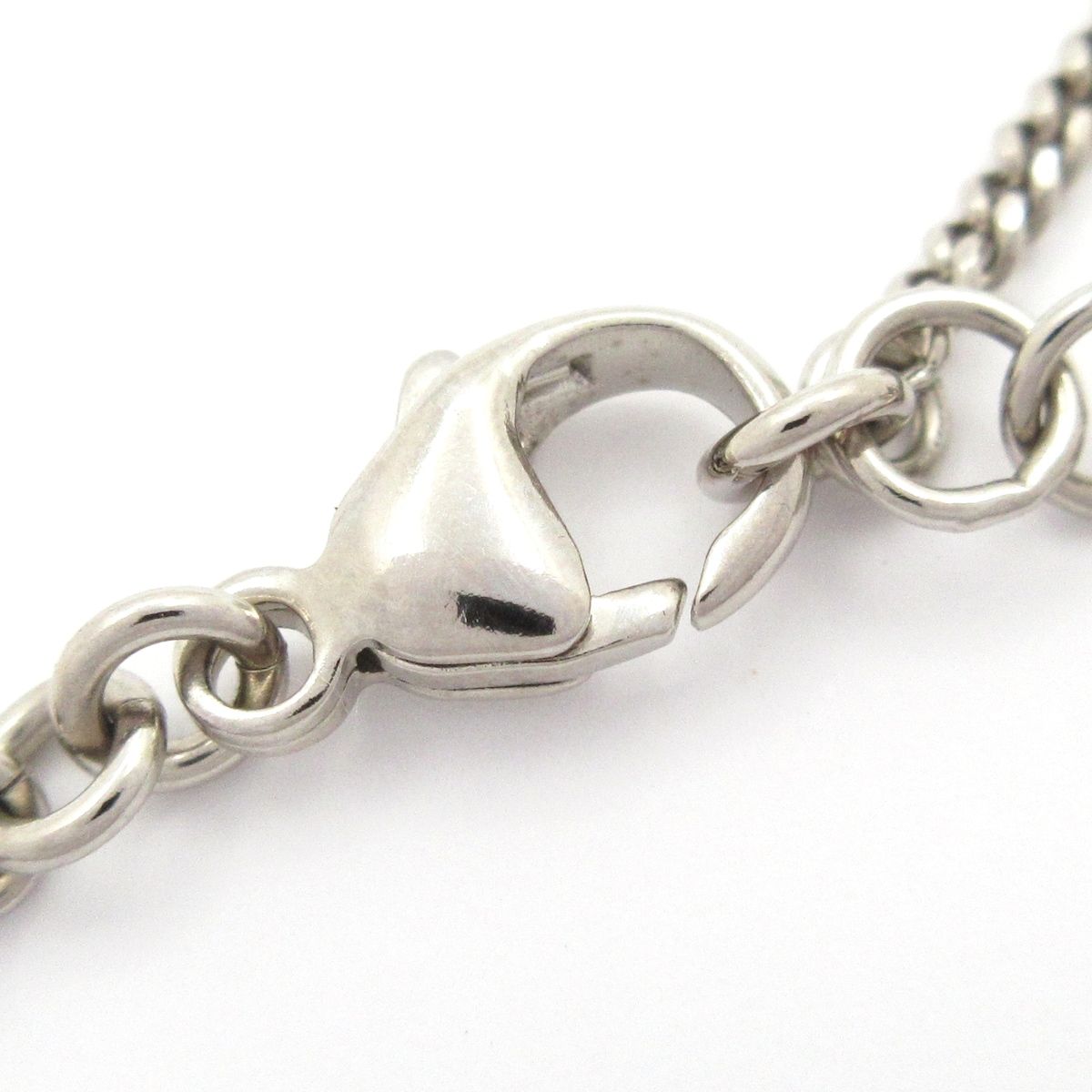 Chanel Necklace CC Logo Silver Clear White Rhinestone Pearl Heart — view 4
