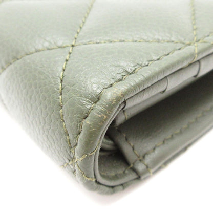 Chanel Bifold Wallet Quilted Khaki CC Logo — view 7