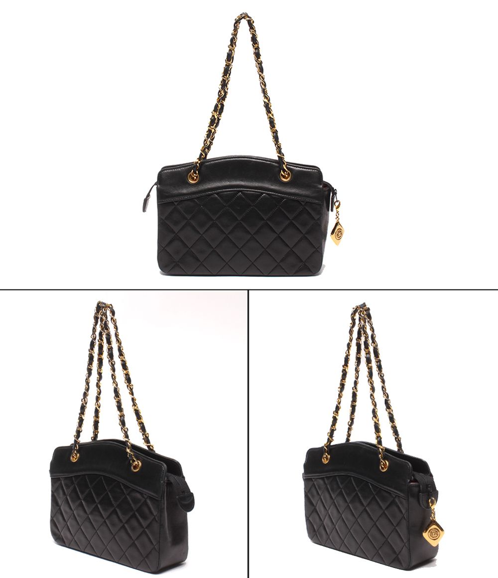Chanel Chain Handbag Gold Quilted Lambskin — view 2