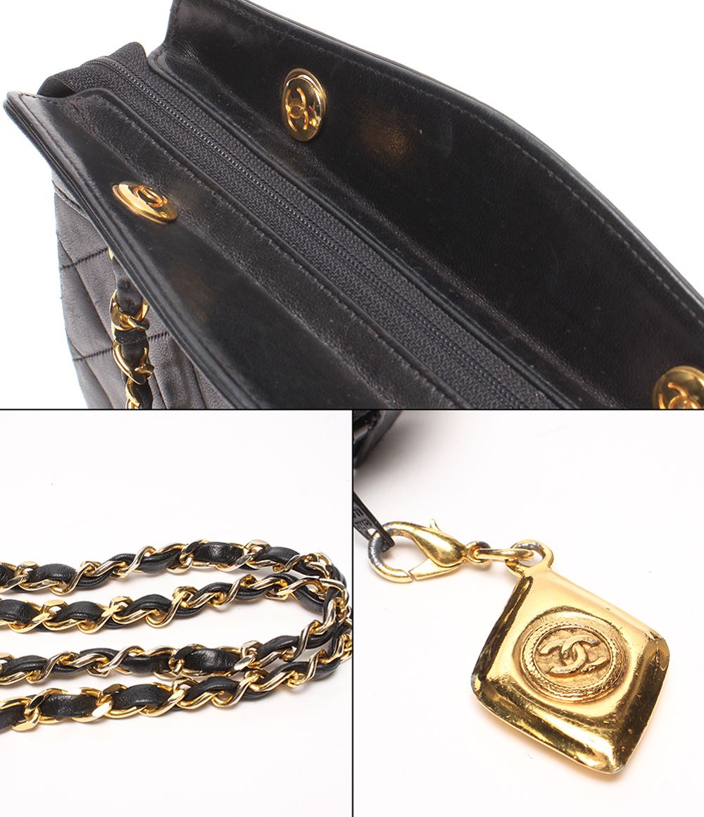 Chanel Chain Handbag Gold Quilted Lambskin — view 8