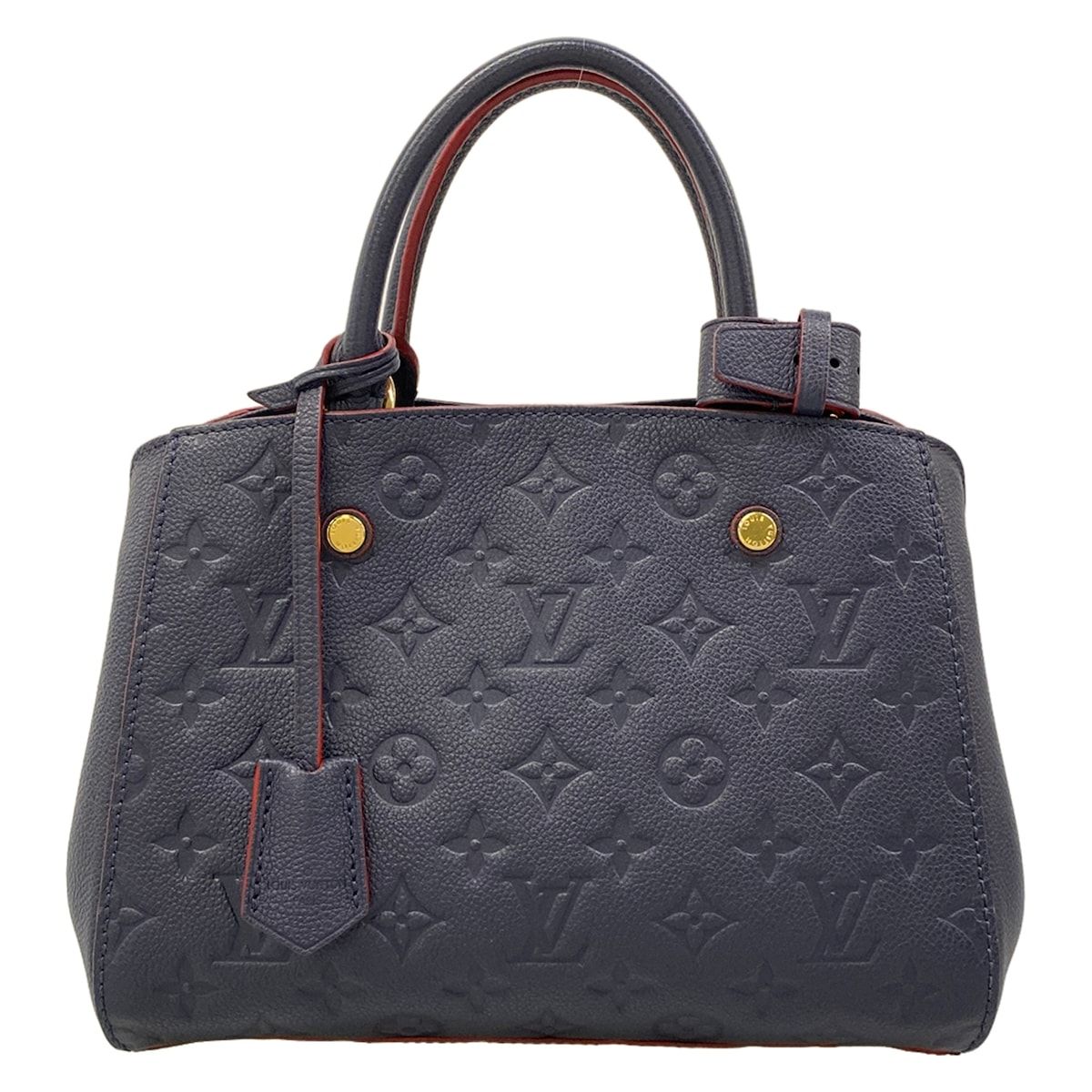 Louis Vuitton Handbag Monogram Empreinte Montaigne BB Marine Rouge Leather