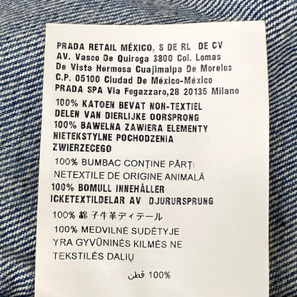 Prada Jean S Organicdenim Cropped Jacket Navy Cotton — view 4