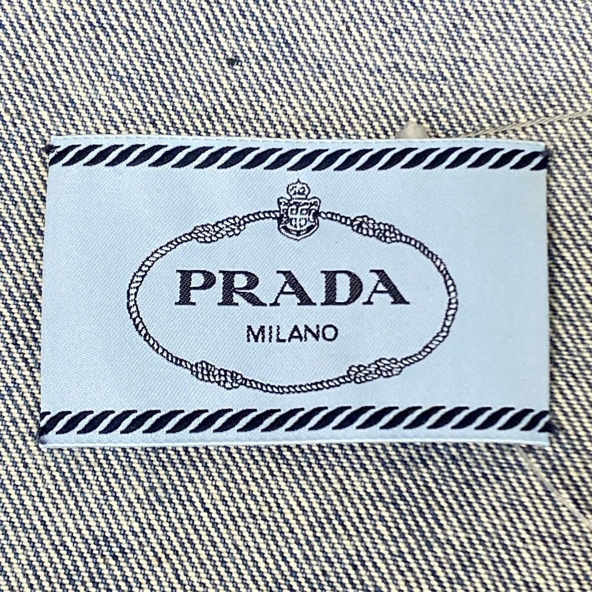 Prada Jean S Organicdenim Cropped Jacket Navy Cotton — view 3