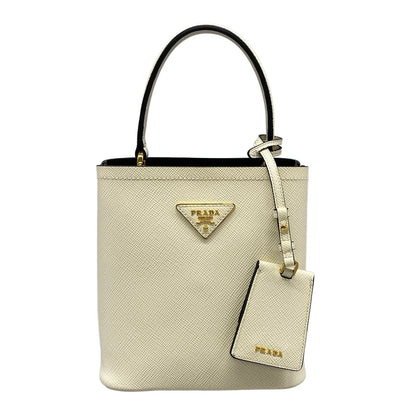 Prada Handbag Panier Small White Leather