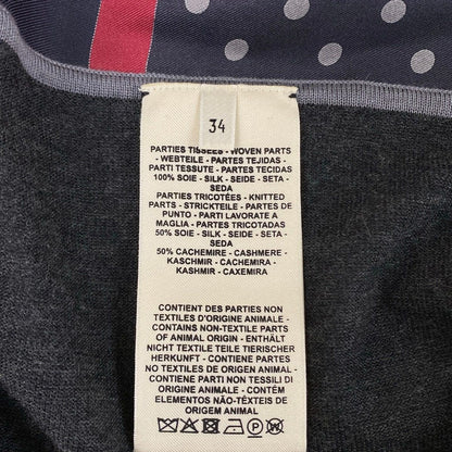Hermes Cardigan Dark Gray Black Red Clic Clac a Pois Long Length Cashmere — view 5