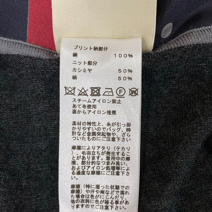 Hermes Cardigan Dark Gray Black Red Clic Clac a Pois Long Length Cashmere — view 4