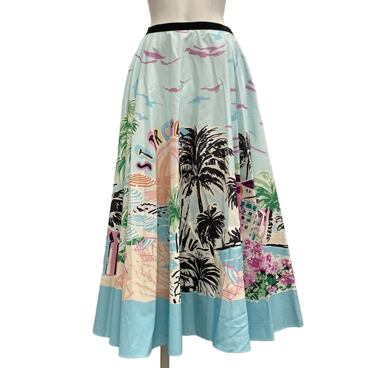 Dior Long Skirt I Light Blue Purple Multi 42