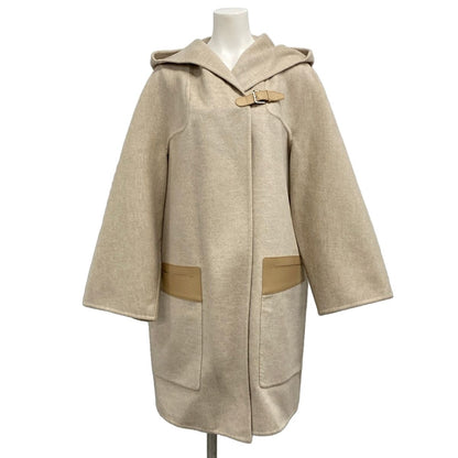 Hermes Coat S Beige Cashmere 34