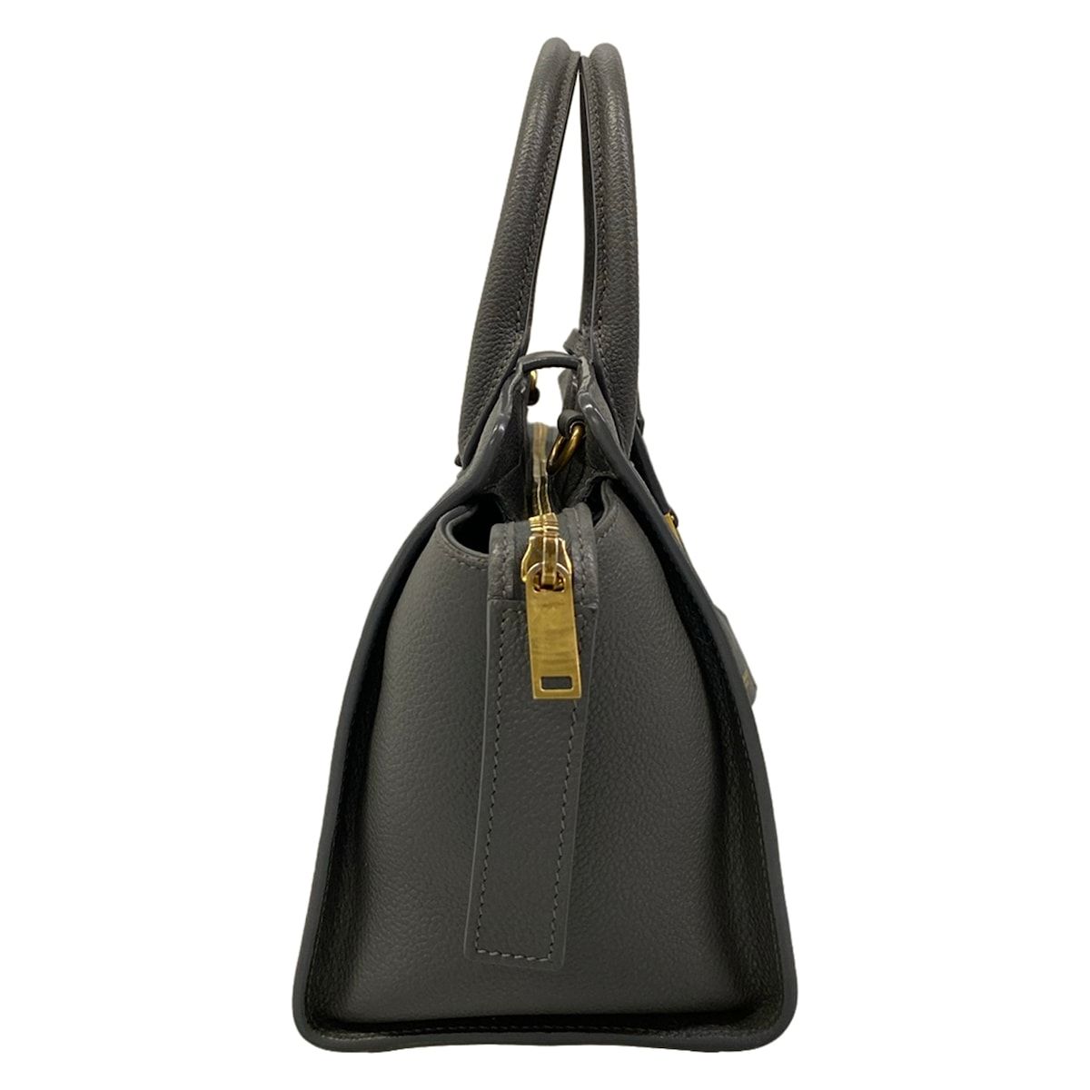 Saint Laurent Paris Handbag Downtown Baby Dark Gray Leather — view 2