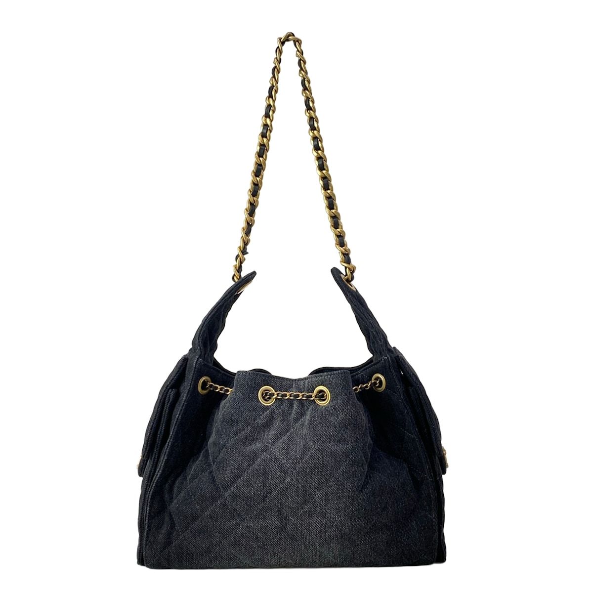 Chanel Shoulder Bag 25 Small Black Dark Gray — view 3