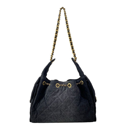 Chanel Shoulder Bag 25 Small Black Dark Gray — view 3