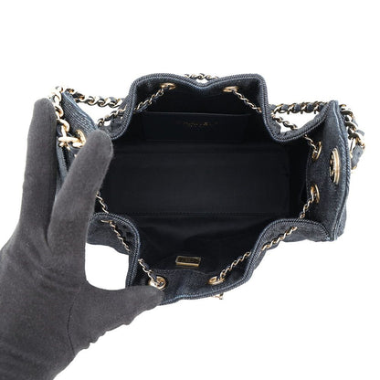 Chanel Chain Shoulder Bag 25 Mini Denim CC Logo Black — view 5