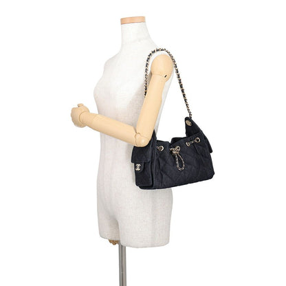 Chanel Chain Shoulder Bag 25 Mini Denim CC Logo Black — view 4