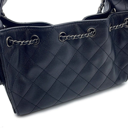 Chanel Chain Shoulder Bag 25 Mini CC Logo Caviar Leather Black — view 6