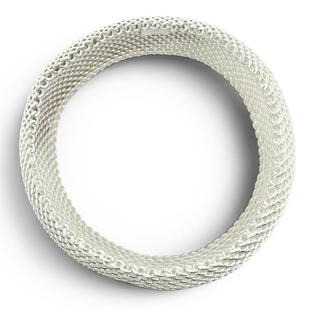 Tiffany & Co Somerset Mesh Bangle Bracelet 925 Sterling Silver — view 3
