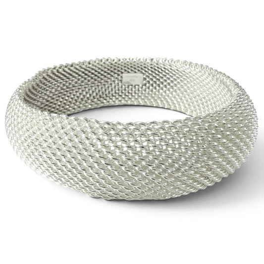 Tiffany & Co Somerset Mesh Bangle Bracelet 925 Sterling Silver