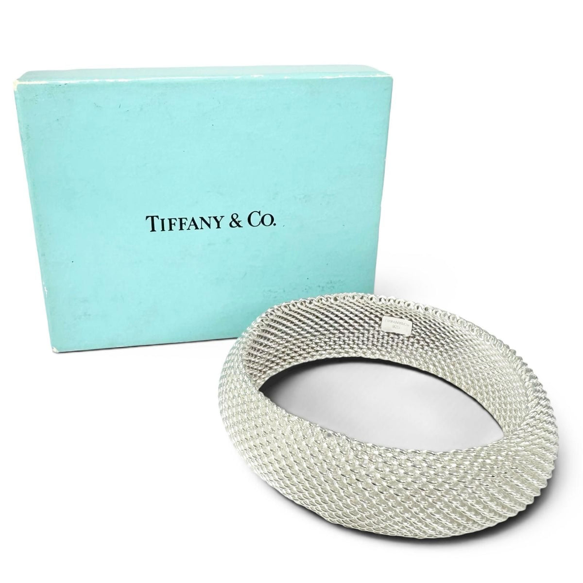 Tiffany & Co Somerset Mesh Bangle Bracelet 925 Sterling Silver — view 2