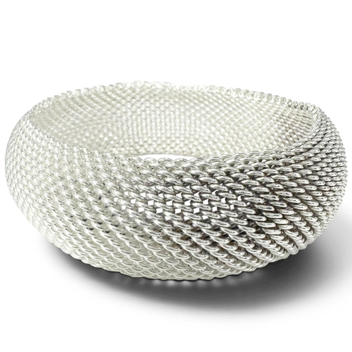 Tiffany & Co Somerset Mesh Bangle Bracelet 925 Sterling Silver — view 4