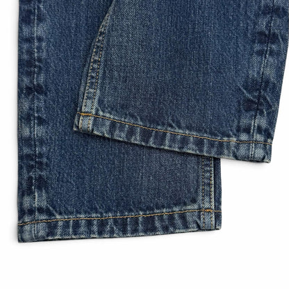 Prada Cotton 100% Leather Logo Patch Selvedge Pants Indigo 25 — view 5