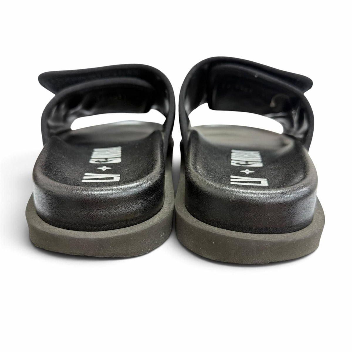 Louis Vuitton NBA Leather Monogram Slide Sandals Black 7 — view 4