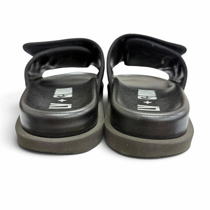 Louis Vuitton NBA Leather Monogram Slide Sandals Black 7 — view 4