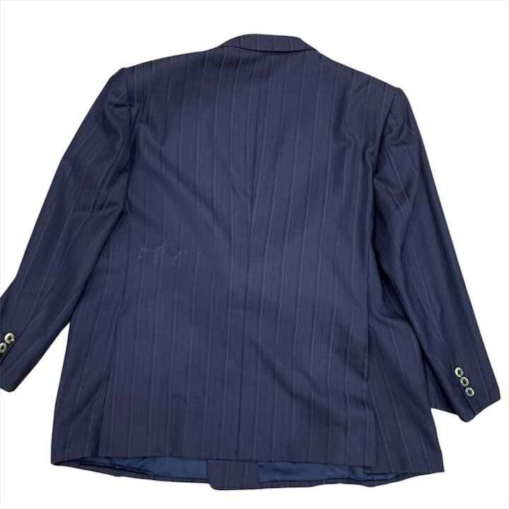 Saint Laurent YSL Striped Double Breasted Set Pants Suit Business Navy Large — view 3