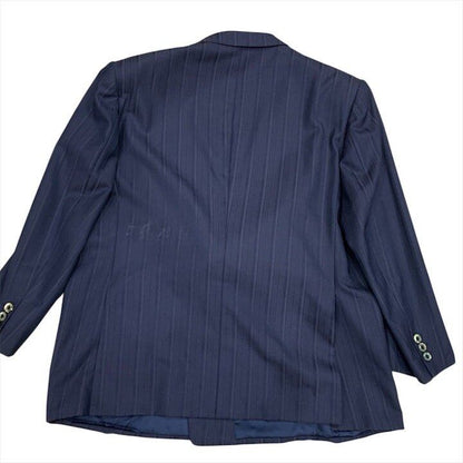 Saint Laurent YSL Striped Double Breasted Set Pants Suit Business Navy Large — view 3